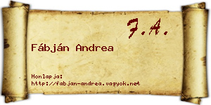 Fábján Andrea névjegykártya